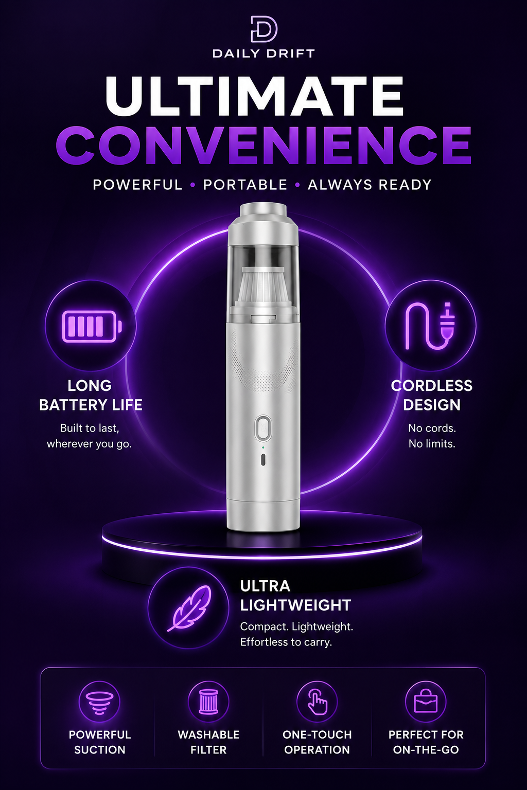 Lightweight Handheld Car Vacuum Cleaner™
