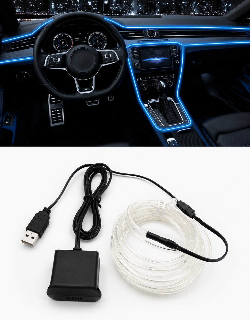 Ice Blue Car LED Interior Lighting Strip™